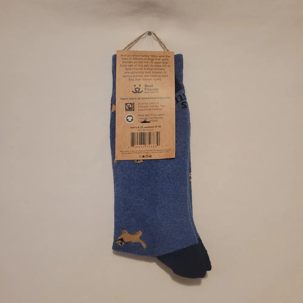 Conscious Step Socks That Save Dogs Adult Medium NWT Mens 8-13 Women 9-14